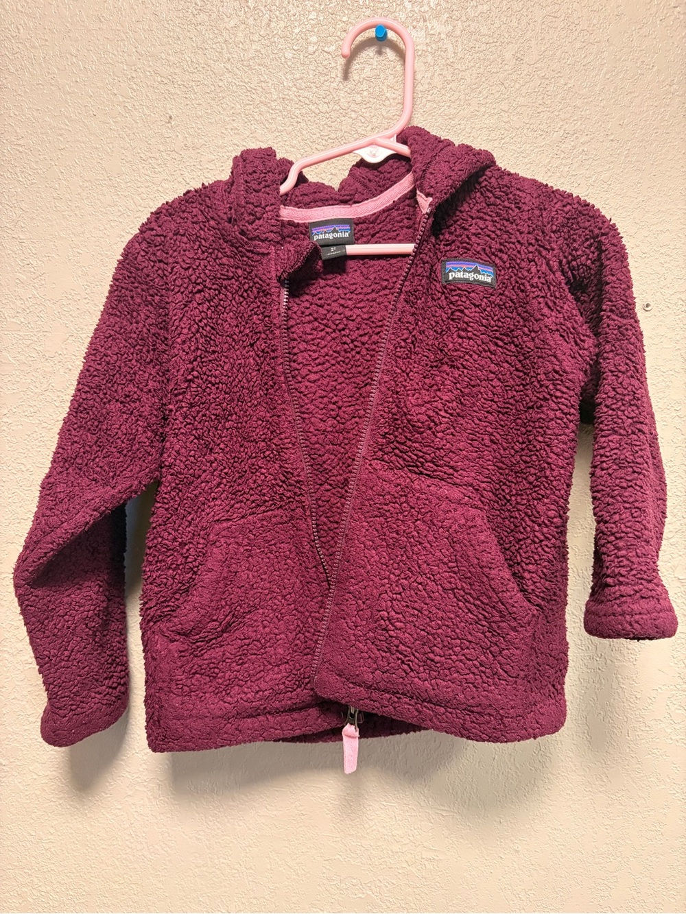 Patagonia Kids Hooded Sherpa Jacket - Deep Wine